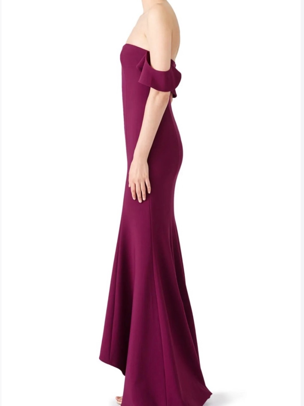 LIKELY Bartolli Gown 0 Plum Purple Off Shoulder Mermaid Dress $378